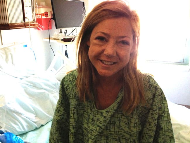 Me and my swollen - but not as swollen as it was - face after surgery