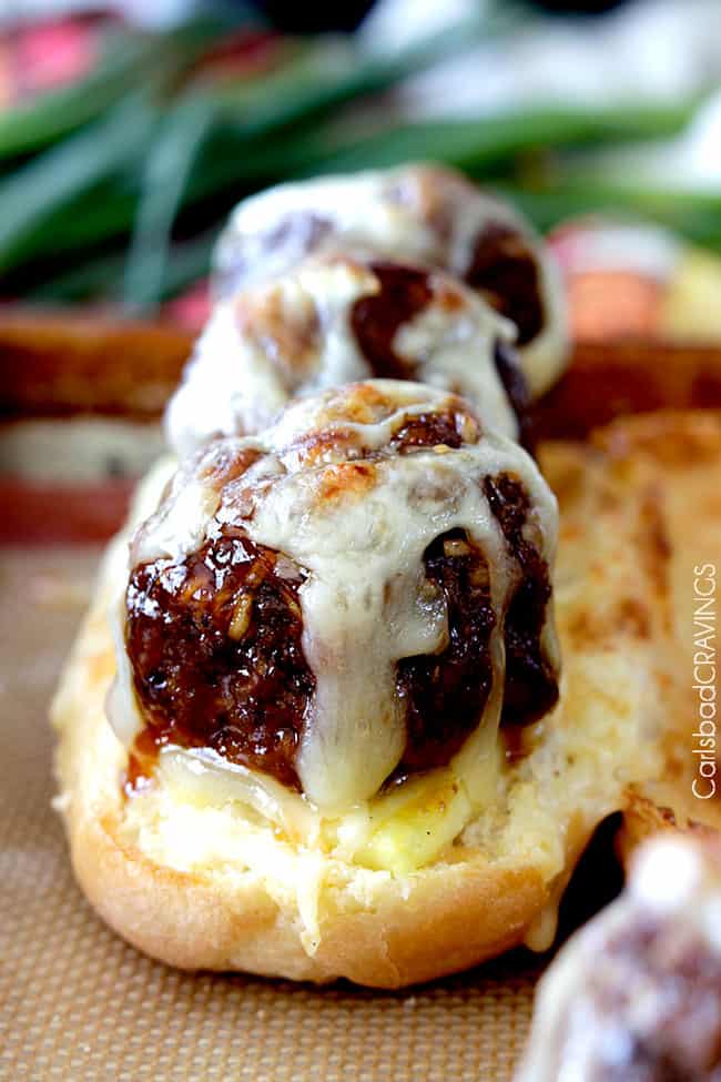 showing how to make Aloha Subs by melting pepper Jack cheese on top