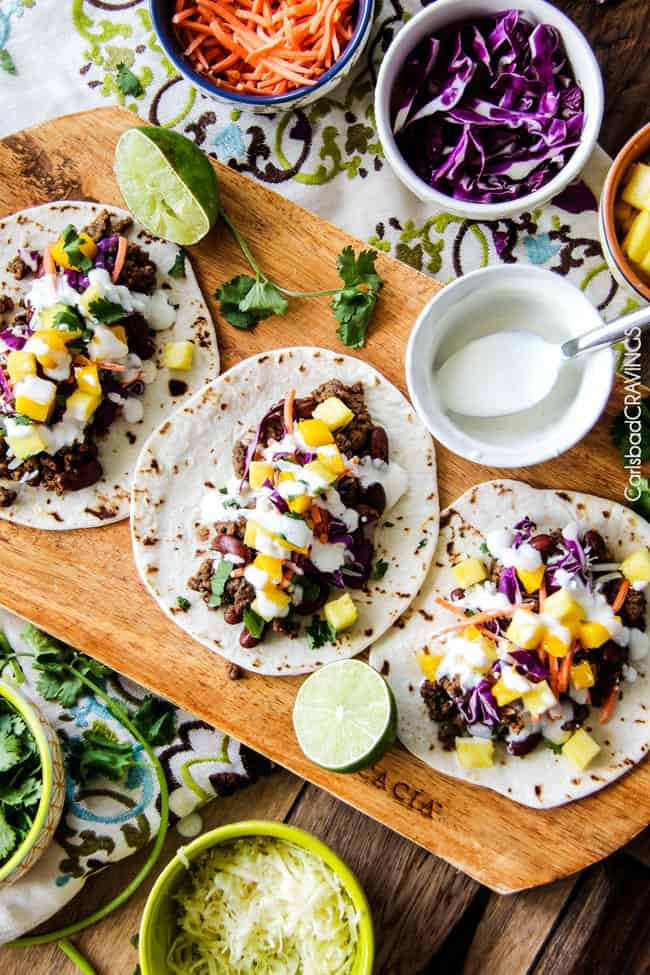 20 Minute Red Curry Beef Tacos with Coconut Crema - so bursting with flavor and couldn't be any easier!