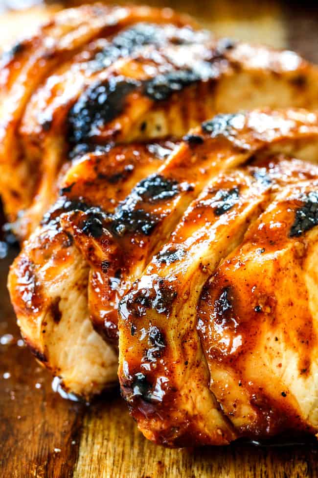 up close of best Buffalo Chicken Recipe on a wood cutting board