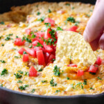 One Skillet Cheesy Salsa Verde Corn Dip is creamy cheesy, packed with flavor and one of the easiest, tastiest appetizers you will ever make!