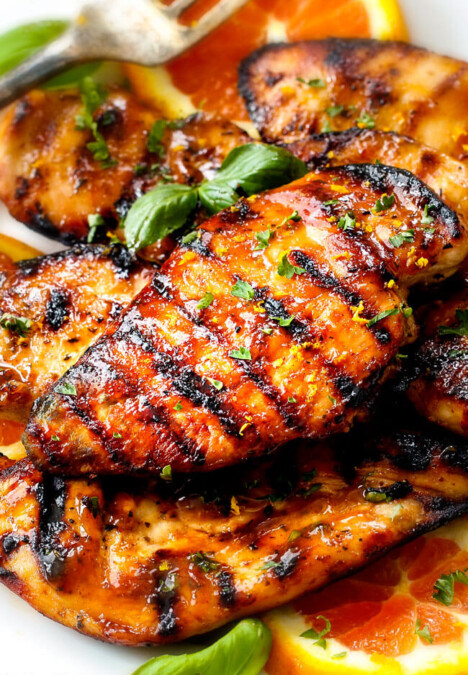 10 Minute prep Grilled or Stove Top Chipotle Maple Chicken - I LOVE this chicken! sweet and tangy with just the right amount of heat for my whole family. I make it multiple times a month and have it with veggies, on salads and in sandwiches. I especially love the extra glaze on my veggies!