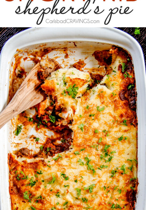 The BEST Shepherd's Pie!!! Savory, comforting Boneless Short Rib Shepherds Pie elevates shepherd's (or cottage pie) to a whole new level with melt in your mouth meat and Swiss Gruyere Mashed Potatoes! This is guaranteed to be a new family favorite!!!
