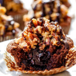 German Chocolate Cupcakes with Chocolate Ganache Filling - these are the best cupcakes I've had in my entire life! They are super rich and chocolaty without being over the top and the filling and frosting are divine! Everyone always asks me for this recipe!