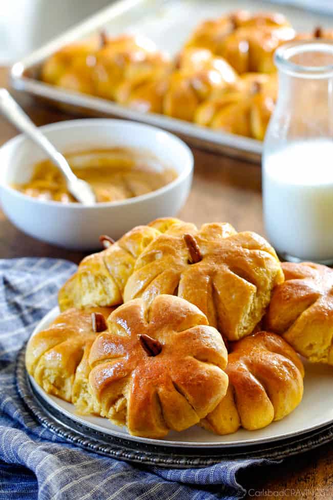 Fluffy, soft and tender Pumpkin in Dinner Rolls will be the talk of your Thanksgiving Table! Adorably delicious and easier than you might think!