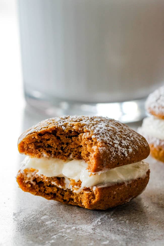 soft Whoopie Pie with a bite taken out of it
