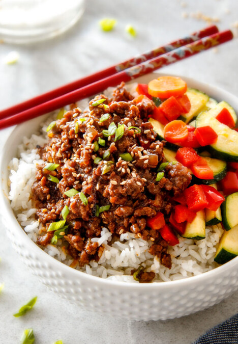 30 Minute Korean Beef Bowls are my absolute favorite last minute dinner! bursting with flavor and one of the absolute easiest meals you will ever make!