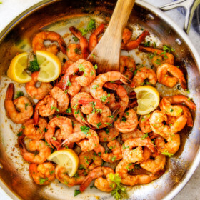 quick and easy Old Bay Shrimp (Grill or Stove top) is so juicy and flavorful and the homemade Cocktail Sauce is amazing! ย Serve it as an appetizer or add some sides and call it dinner!ย