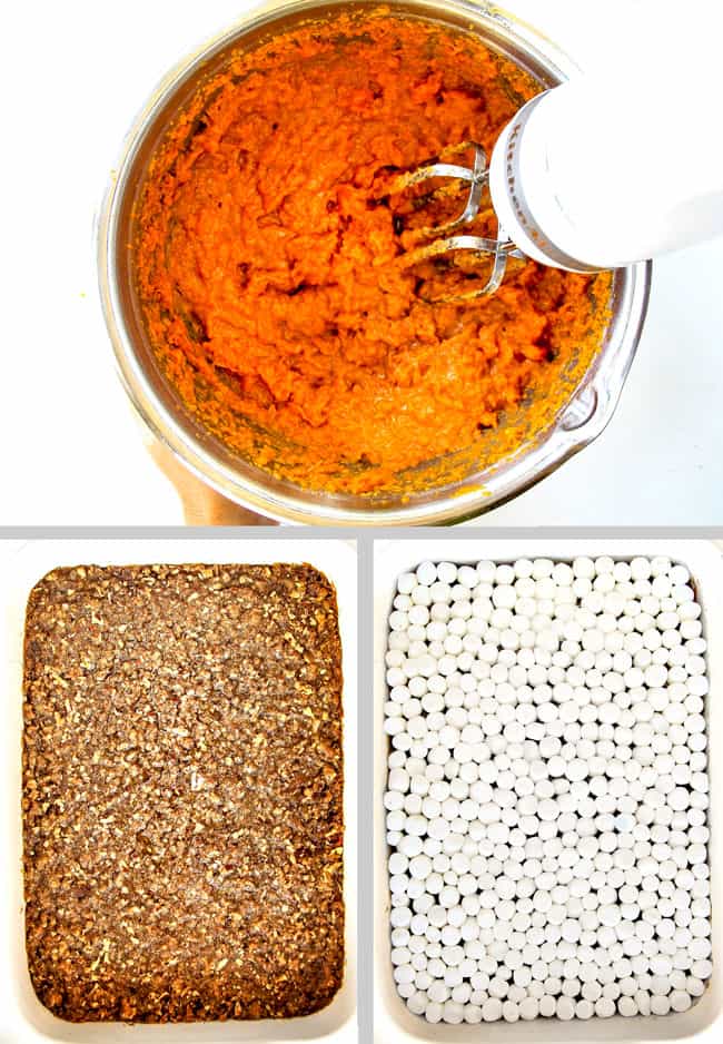 Showing how to make Sweet Potato Casserole.