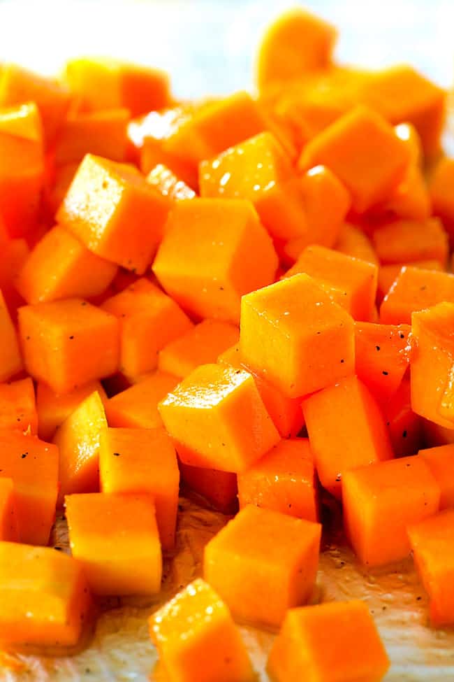 Close up of Roasted Butternut Squash.