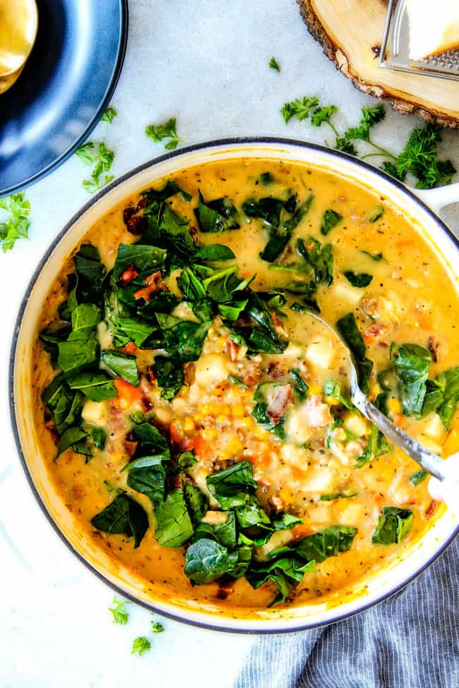 This one pot Loaded Zuppa Toscana Soup is truly better than Olive Garden's - by a long shot!ย It's creamy, comforting. makes great leftovers and my family LOVES it!ย ย