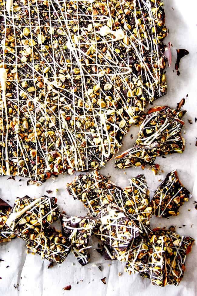 Ridiculously EASY Pistachio Chocolate Pretzel Bark is the best pretzel bark recipe I have ever made - perfect for holiday gifts!ย It's easy, stress free, make ahead and everyone looooooves it!