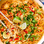 This Chicken Pad Thai Recipe is unbelievable with the most incredible pantry friendly Pad Thai Sauce!  It tastes even better than takeout and only 30 minutes to make!  You can use chicken or make it vegetarian Pad Thai or Shrimp Pad Thai!