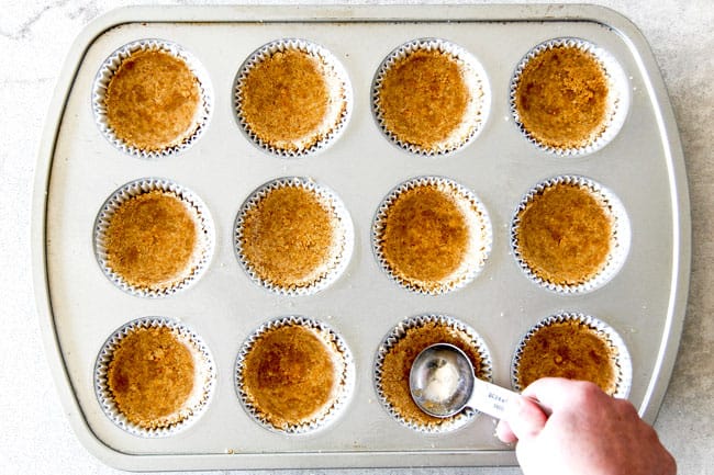 Making crust for S'mores Molten Lava Pies.