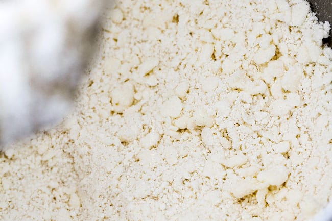 How to make from scratch Coconut Cake by mixing butter with flour in mixer