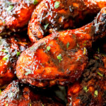 grilled bbq chicken stacked together