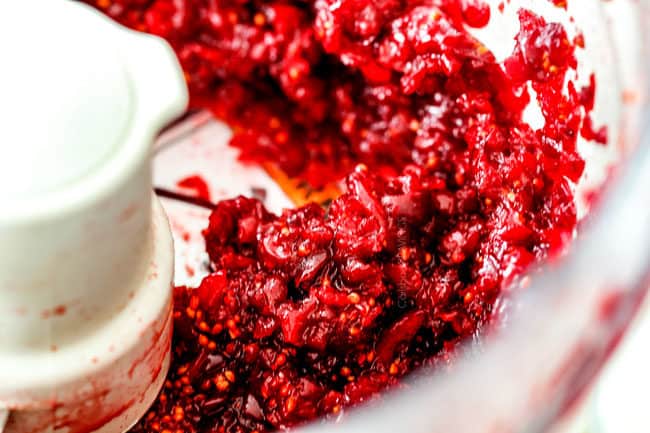 showing how to make ambrosia salad by chopping fruit