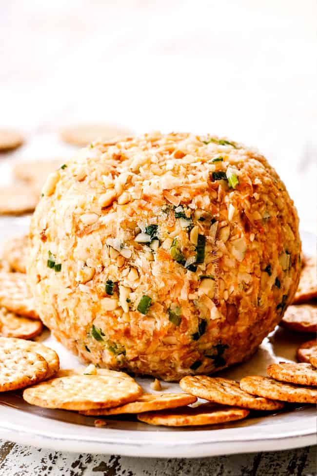 up close of a Pineapple Cheese Ball