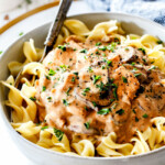 bowl of easy Chicken Stroganoff v