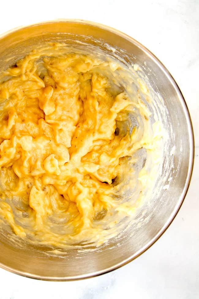 showing how to mash bananas for banana cake