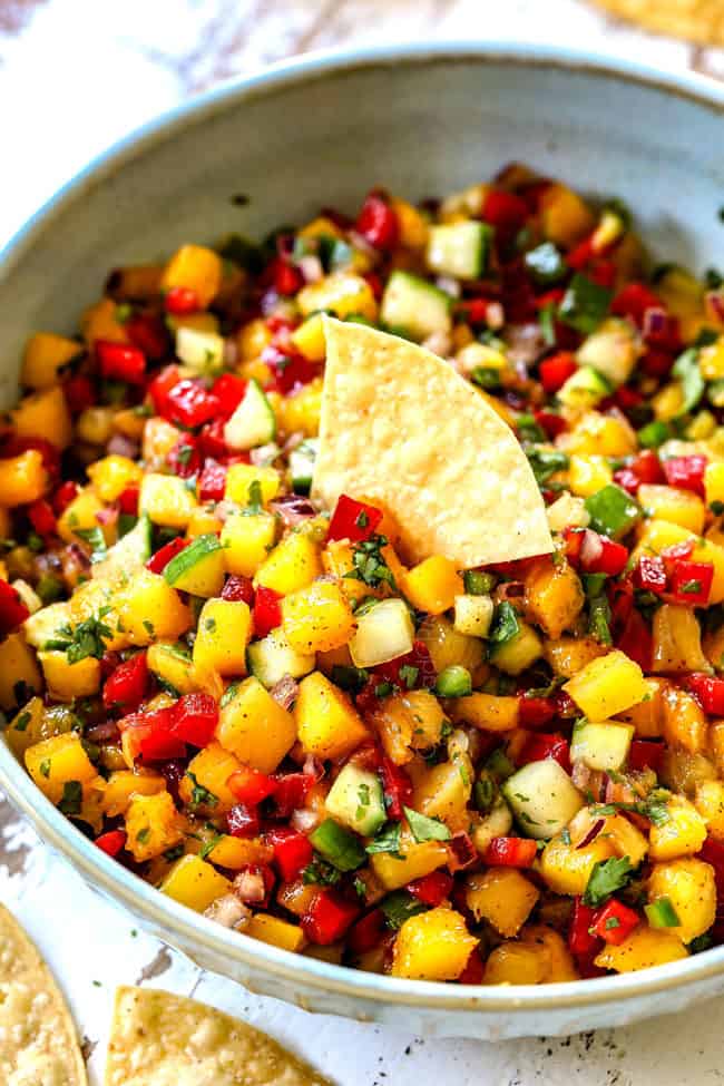 a bowl of mango habanero salsa