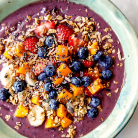 top view of acai bowl recipe