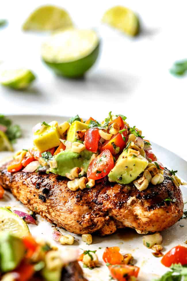 a piece of fiesta lime chicken applebee's on a white plate