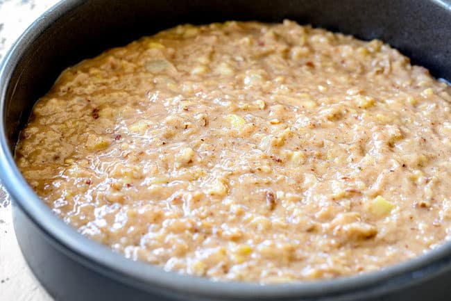 showing how to make hummingbird cake by baking cake