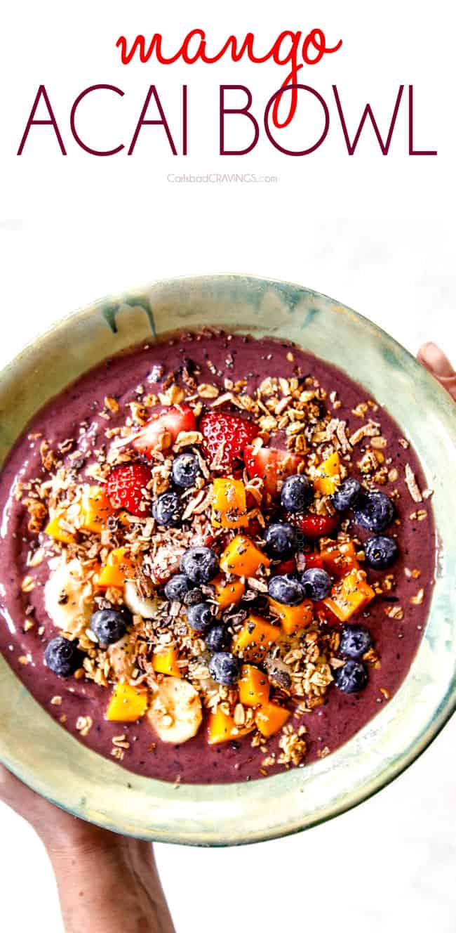 top view of acai bowl recipe