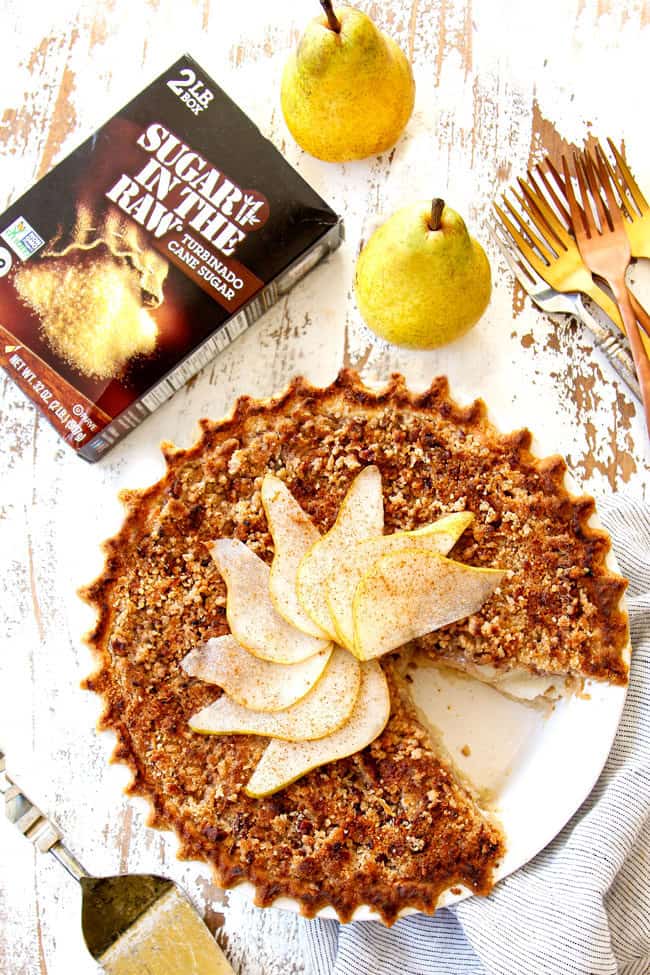 top view of old fashioned pear pie recipe