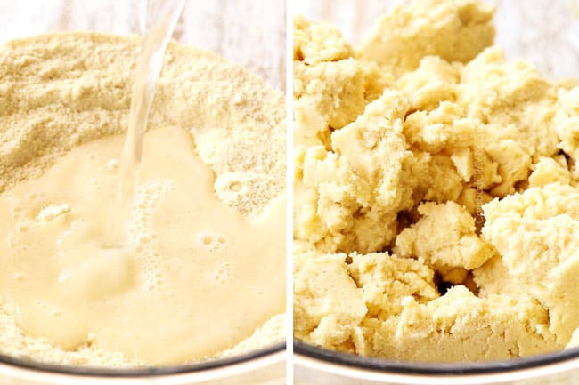 showing how to make sopes by whisking the masa harina and salt together in a glass bowl