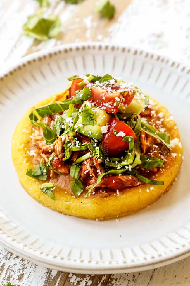 up close of sopes recipe on a white plate