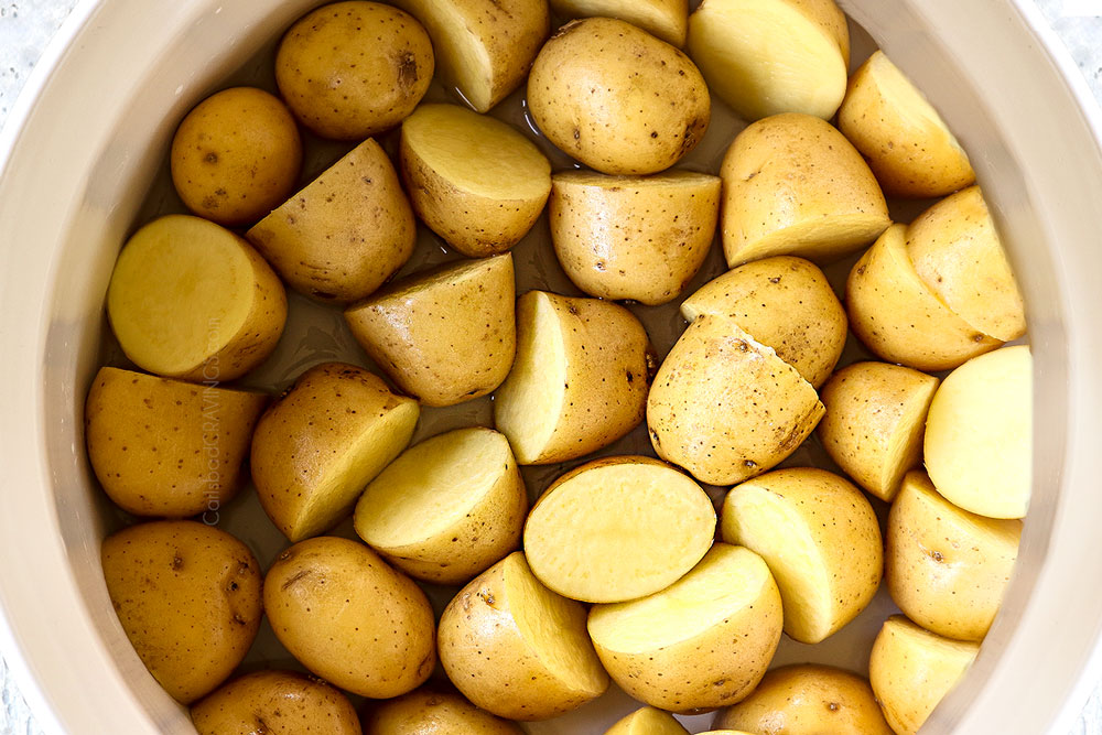 showing how to make Chicken mushroom recipe by parboiling potatoes in the microwave