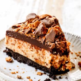 a slice of Butterfinger pie with a bite taken out of it inger