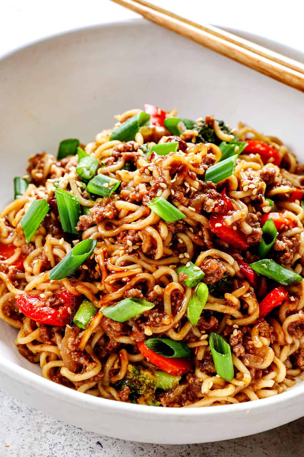 ramen noodle recipe stir fried with vegetables and beef