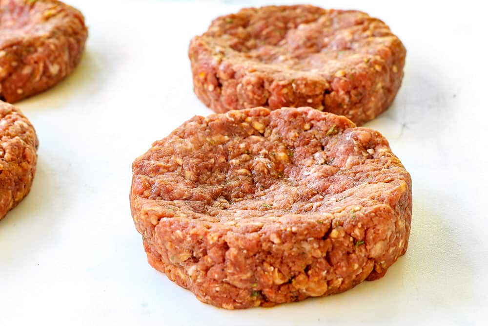 showing how to make loco moco recipe by forming beef patties