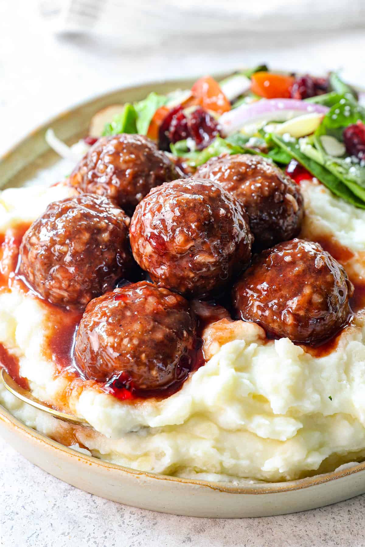 showing how to serve meatballs with grape jelly