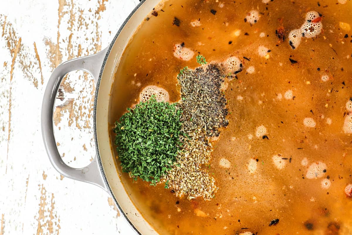 showing how to make shrimp risotto by baking the risotto in the oven