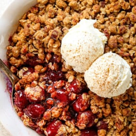 how to make cherry crisp recipe by letting it cool after baking