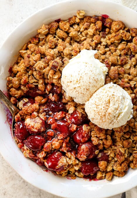 how to make cherry crisp recipe by letting it cool after baking
