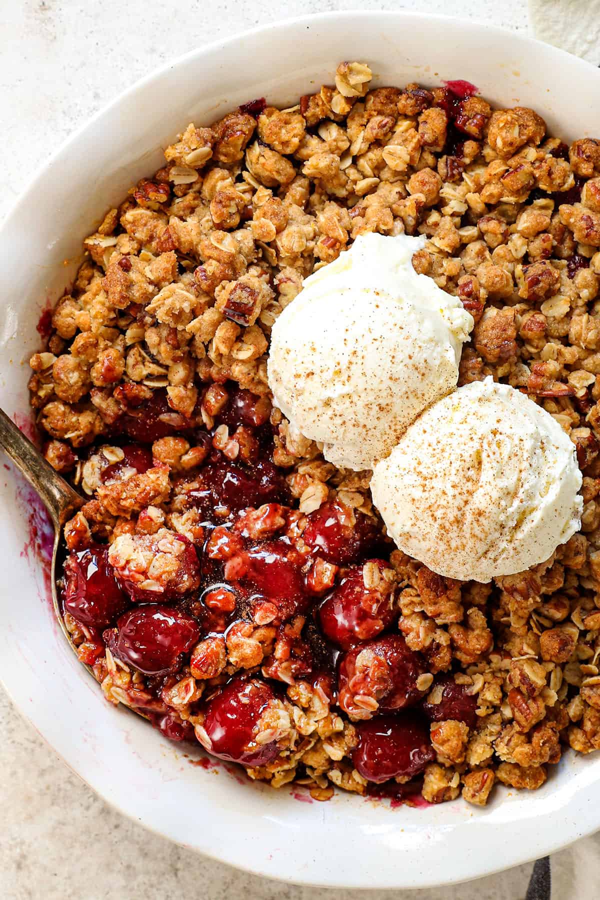 how to make cherry crisp recipe by letting it cool after baking