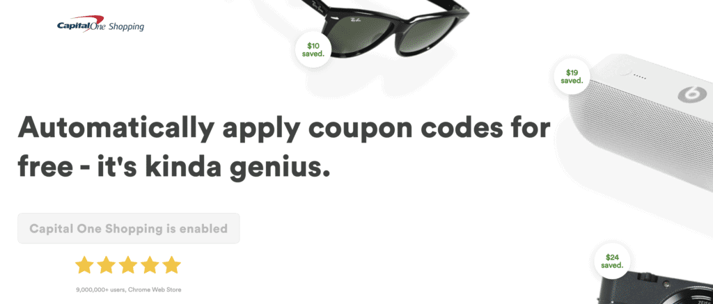 capital one shopping free coupon browser extension