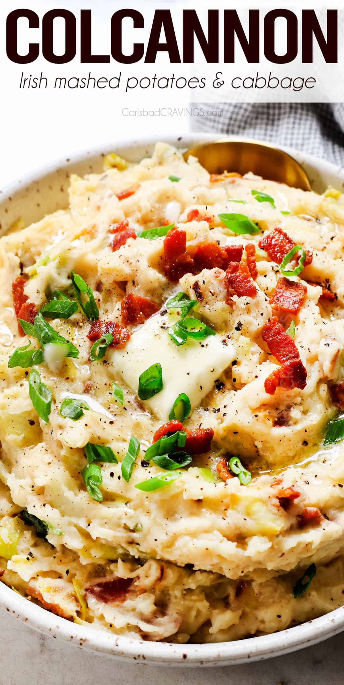 up close of colcannon showing how creamy the potatoes are