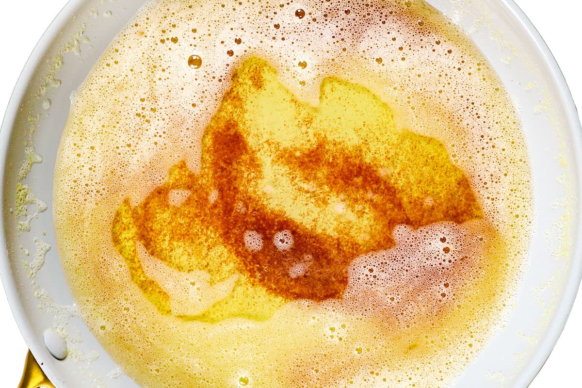 how to make pizookie by showing what browned butter looks like