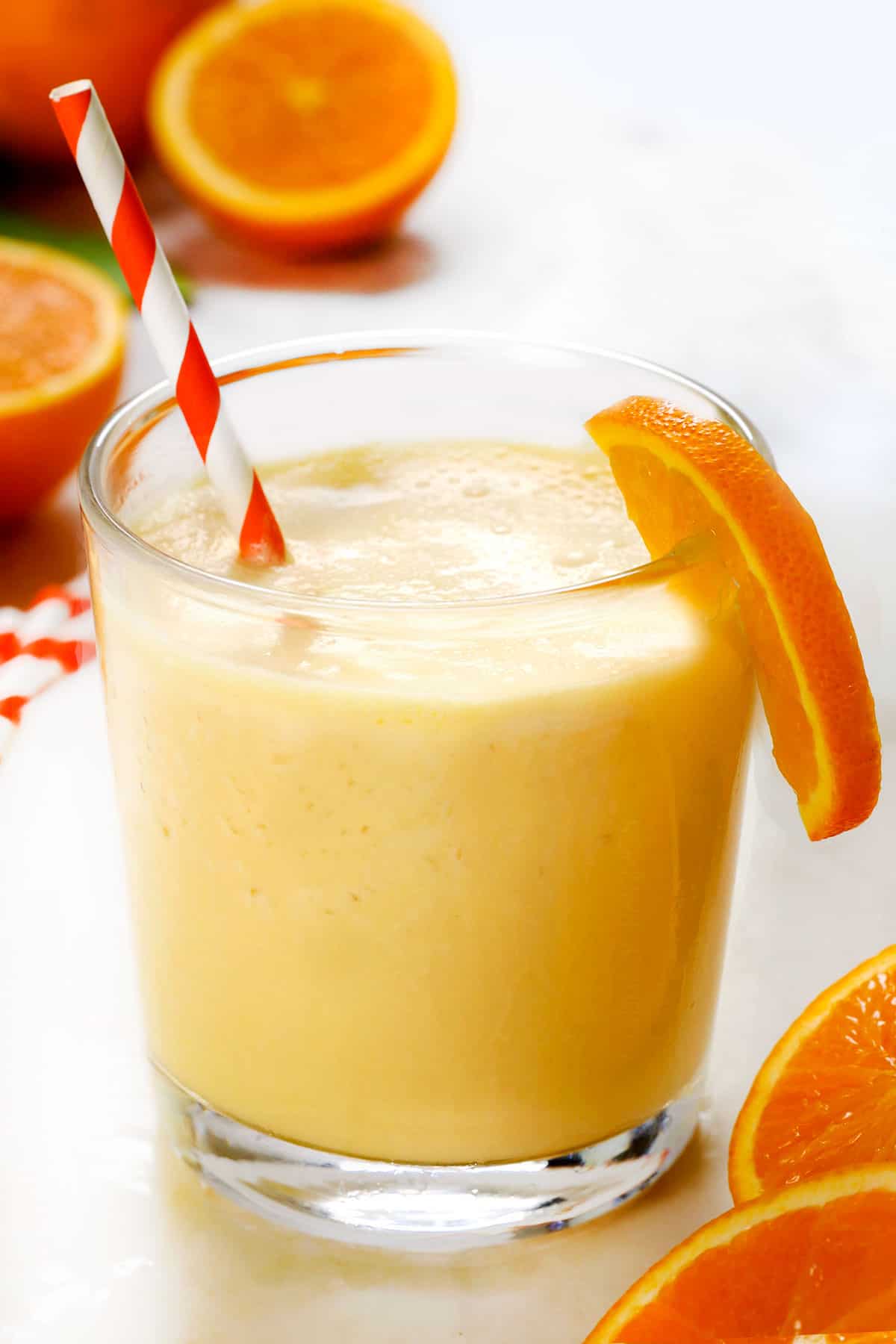 up close of orange Julius recipe showing how creamy it is