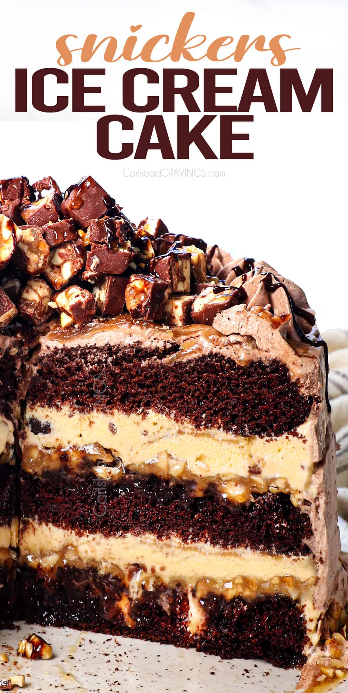 a view of ice cream cake with slices missing showing the layers of the inside of the cake