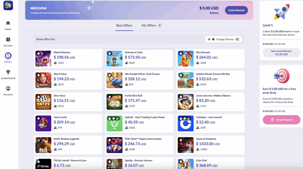 Here are some of the games you can get paid to play on EarnStar.